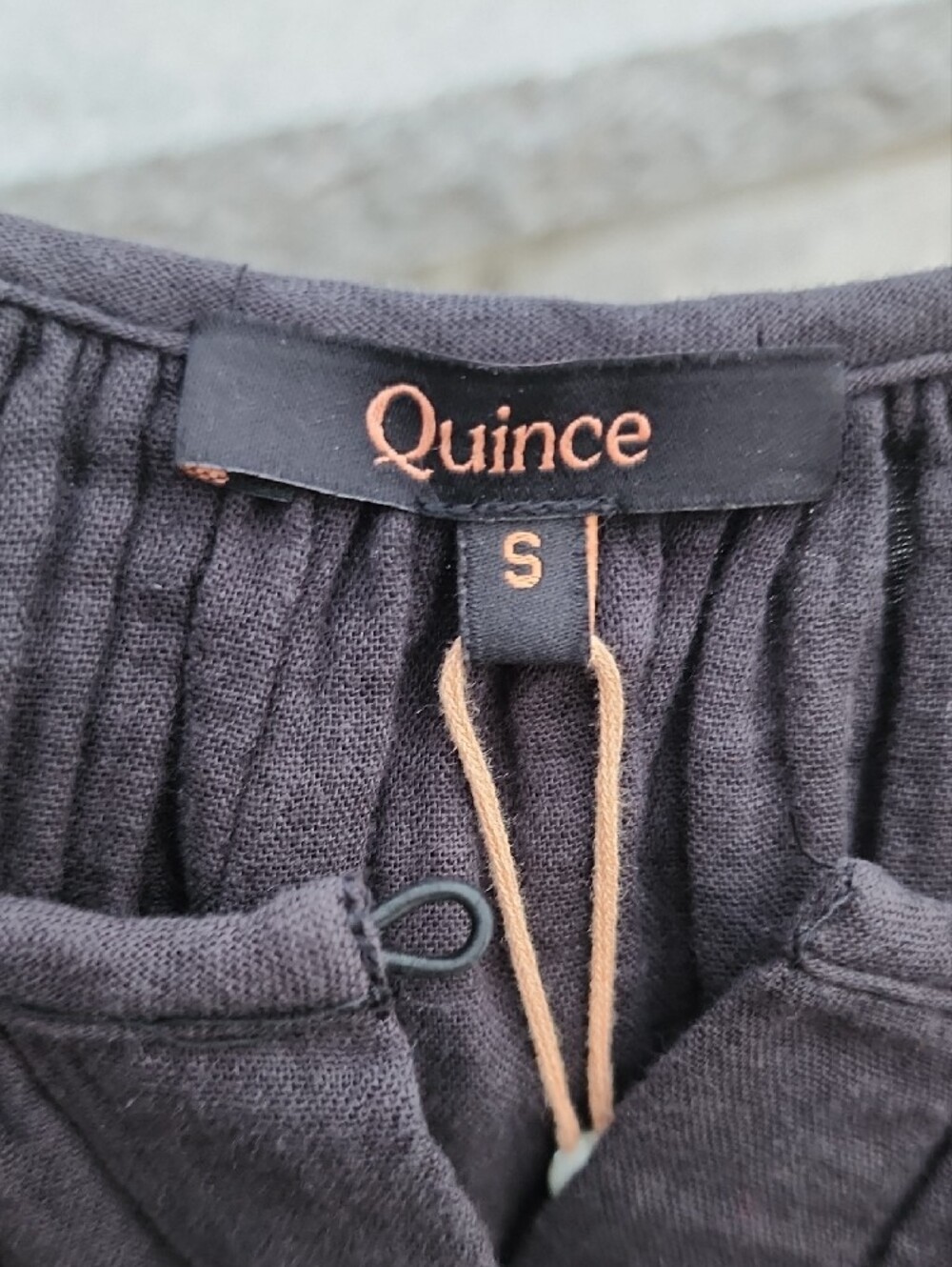 Quince Organic Cotton Gauze Peasant Blouse In Black - Picture 9 of 9